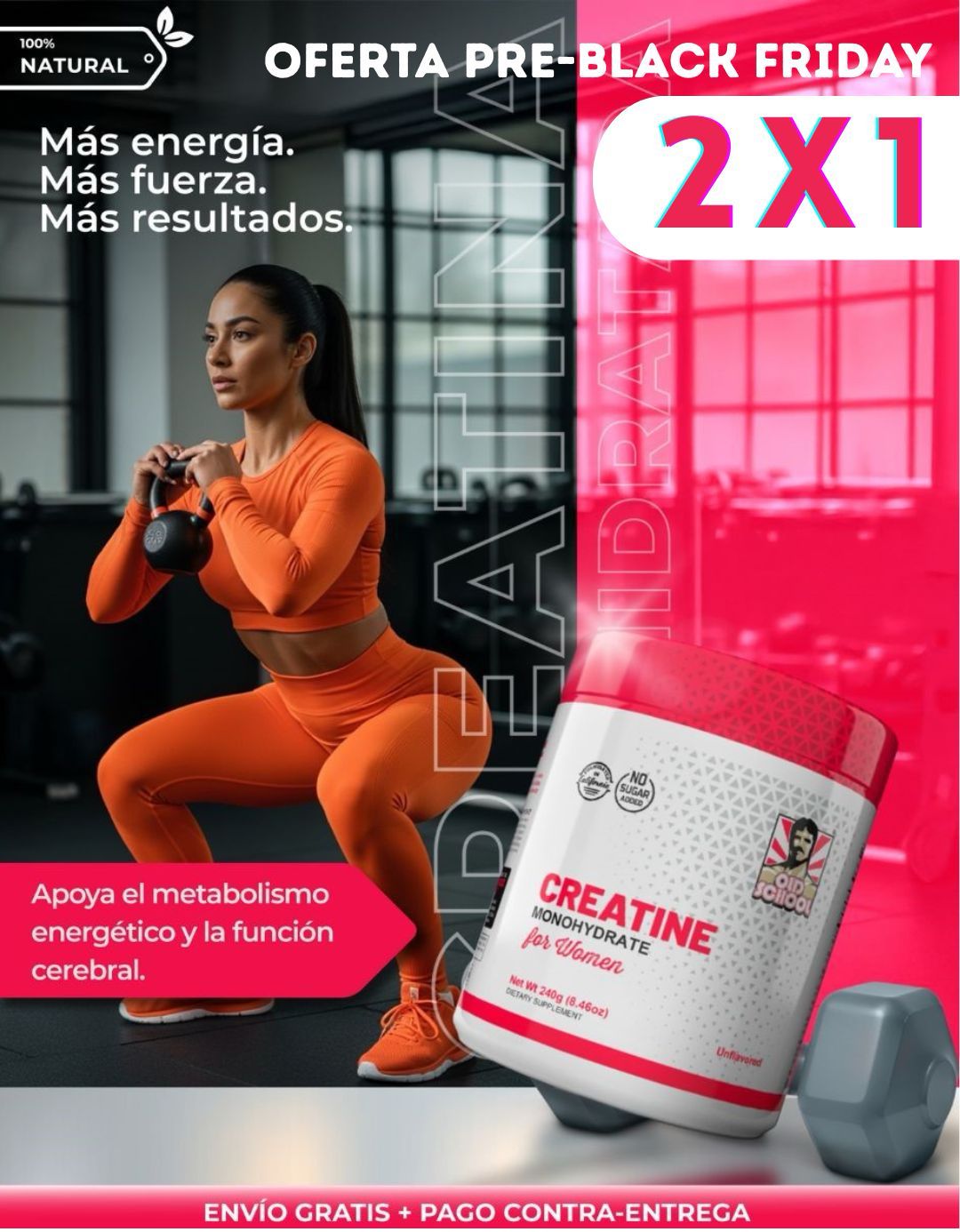 Creatine For Women™ – La fórmula fitness para un booty perfecto. 2x1 OFERTA - PAGA 1 Y LLEVA 2