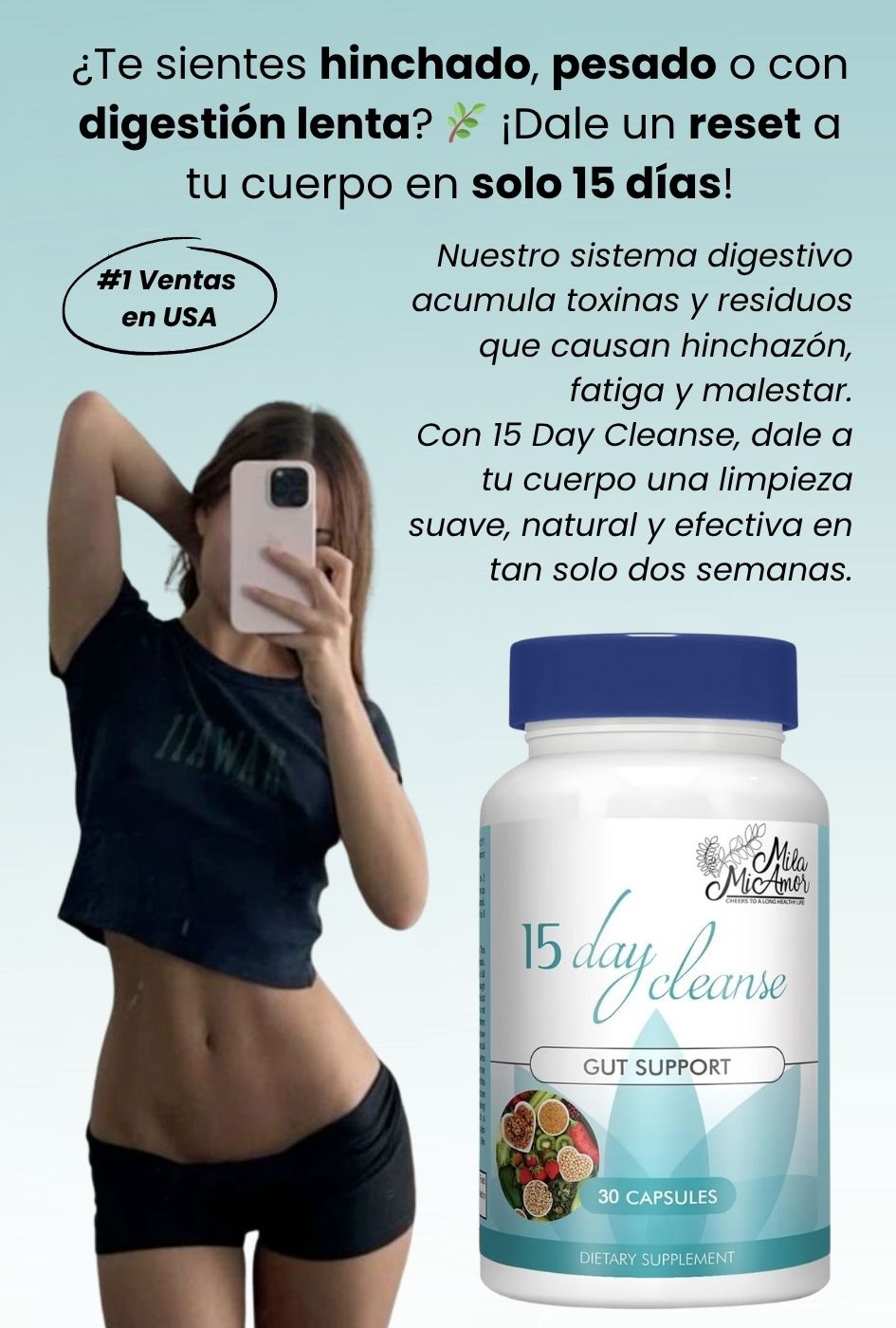 15 Day Cleanse - No más pesadez, hinchazón ni estreñimiento 🍃